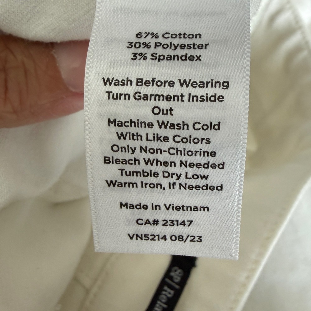 Talbots Womens White Wide Leg Patch Pocket Denim Pants High Rise Size 8P - Picture 10 of 10